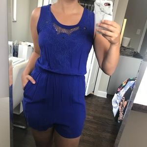 Royal Blue Romber with Lace Detail